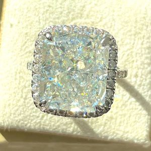 COPY - HUGE 8ct crushed ice radiant cut ring